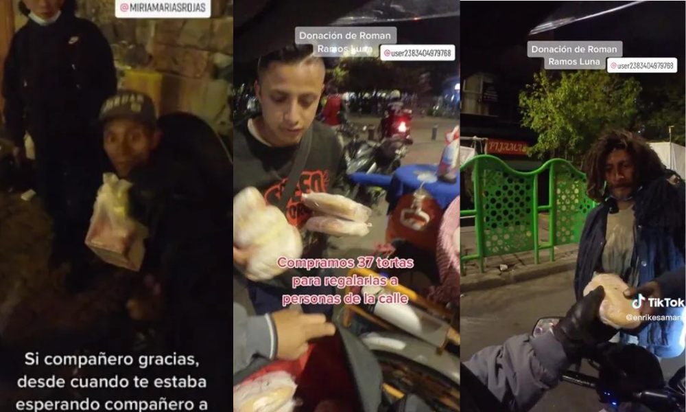 Vídeos de un hombre entregando comida a personas en situación de calle se hacen virales en TikTok