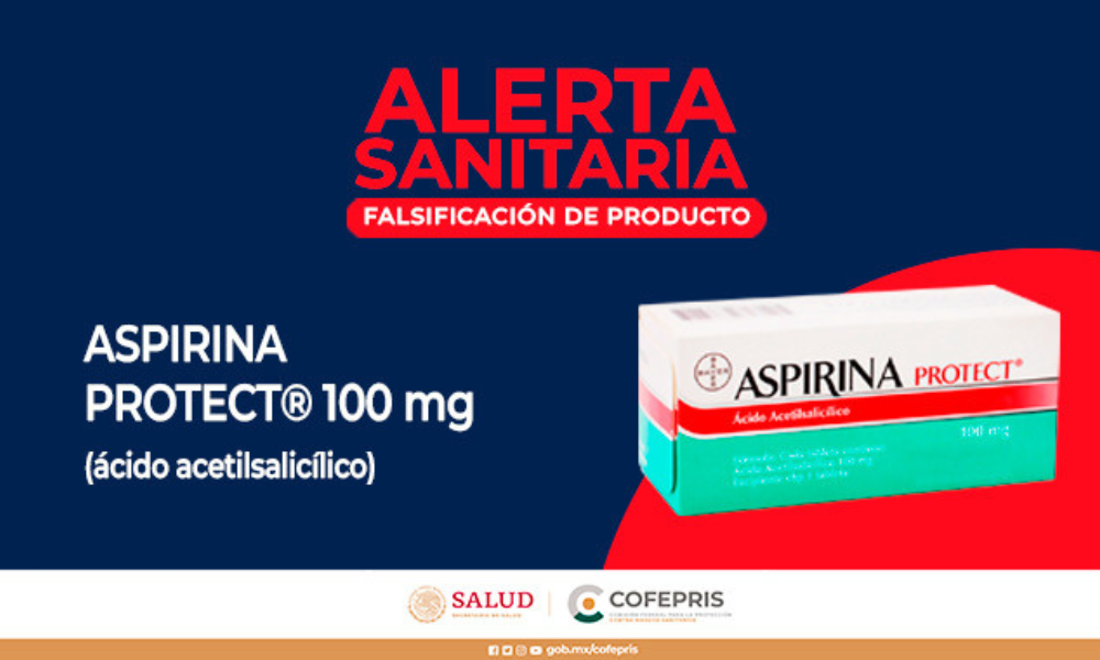 Alerta sanitaria por falsificación de Aspirina Protect de 100 mg